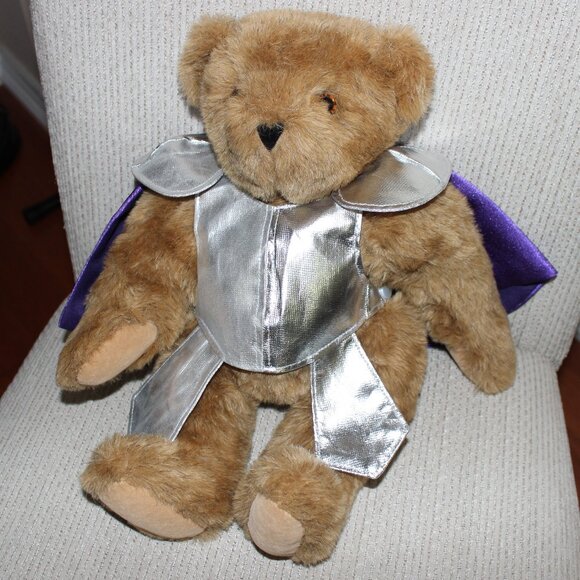 rare Vermont Teddy Bear Knight In Shining Armour With Vermont Eyes 5-way Jointed - Picture 1 of 16